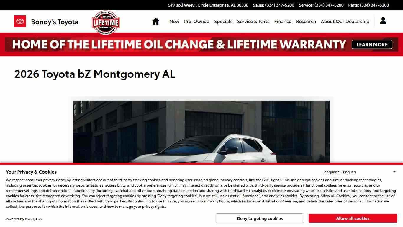 2026 Toyota bZ Enterprise, Dothan AL | Bondy's Toyota