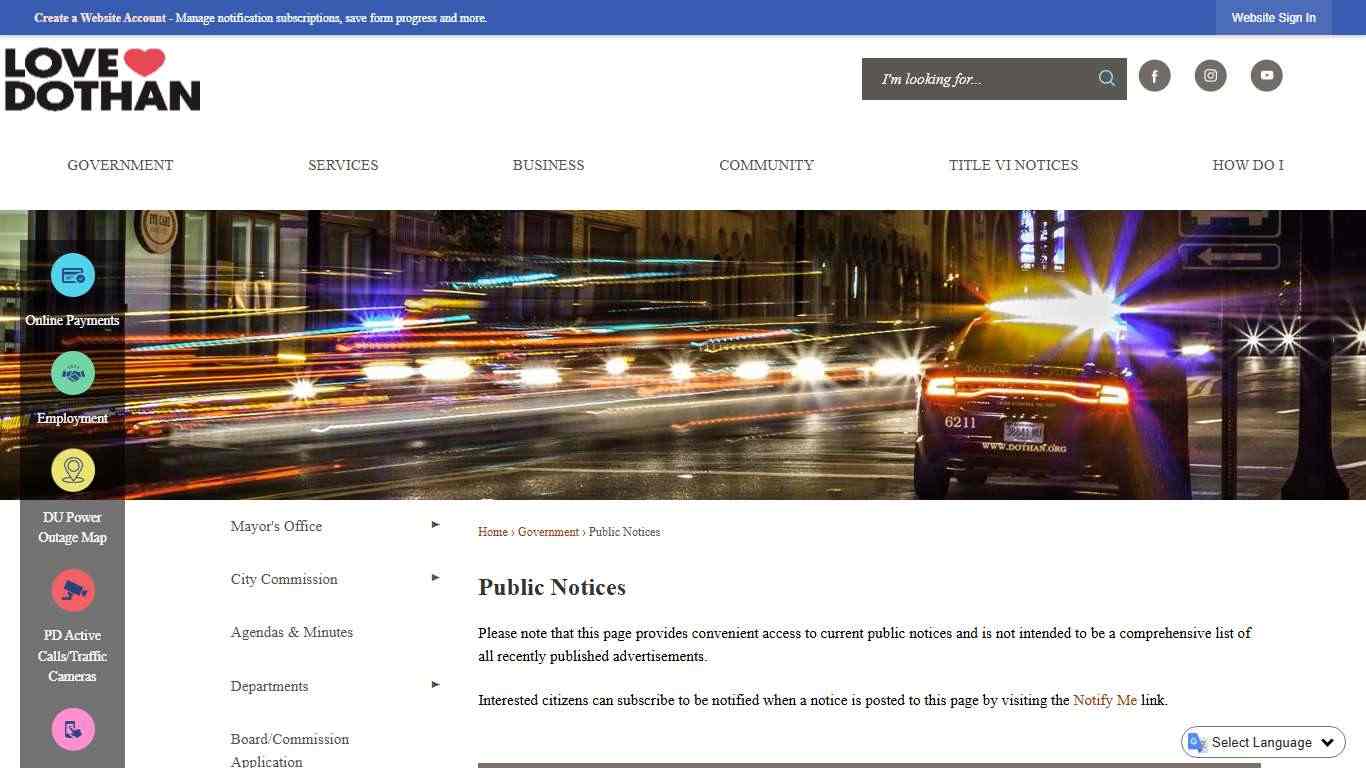 Public Notices | Dothan, AL - Official Website